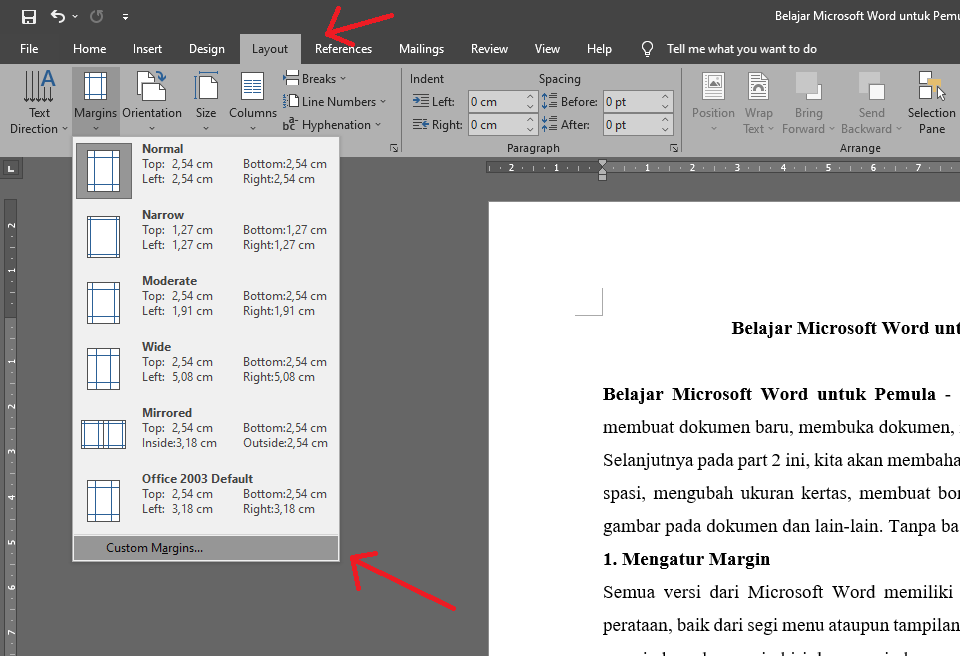 belajar microsoft word bagi pemula