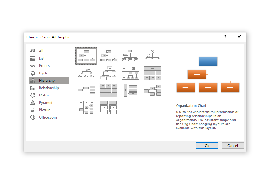 cara membuat bagan di word