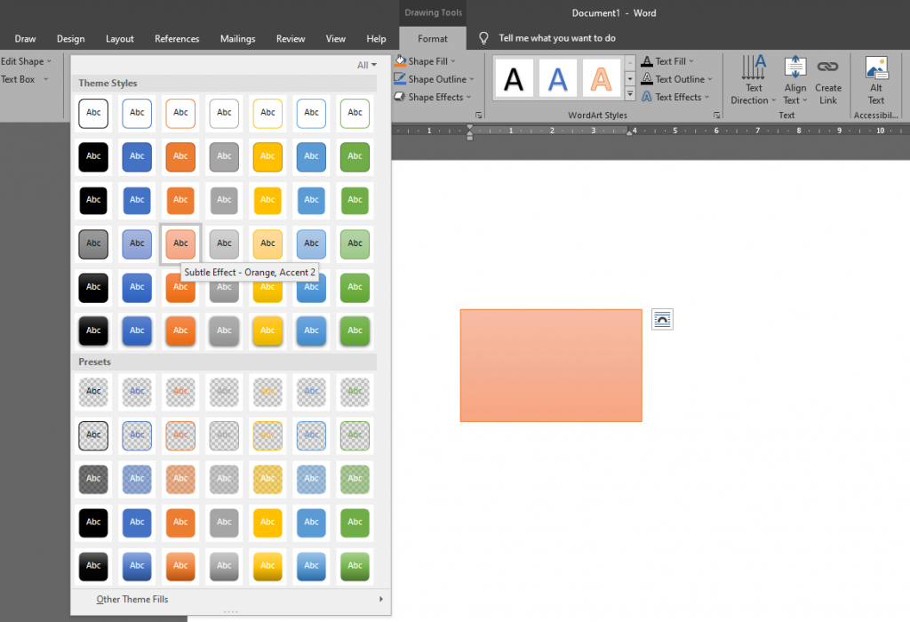 cara membuat bagan di word